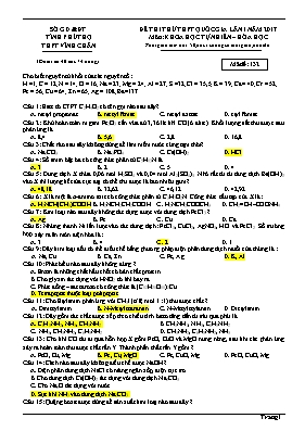 Đề thi thử Trung học phổ thông Quốc gia lần 1 môn Hóa học năm 2017 - Mã đề 132 - Trường THPT Vĩnh Chân (Có đáp án)